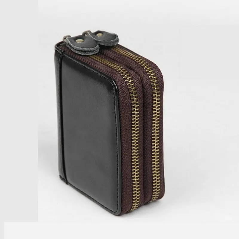 Кошелек GENODERN на молнии для кредитных карт для женщин RFID кредитный держатель для карт протектор для ID карт кожаный кошелек