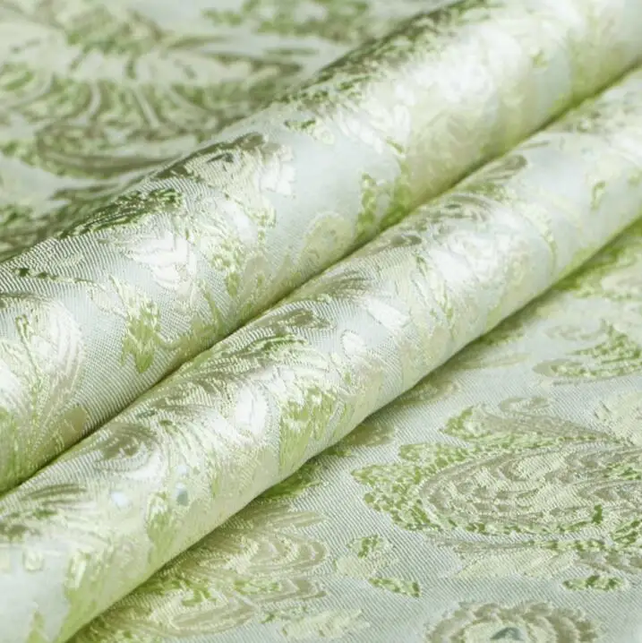 Свежий и яркий зеленый сон Париж рельефная тяжелая атласная жаккардовая парча