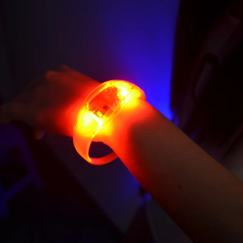 

New Colorful Voice Control LED Flashing Silicone Wristband Light Up Bracelet Glow Bangle Rave Halloween Glow Party Supplies
