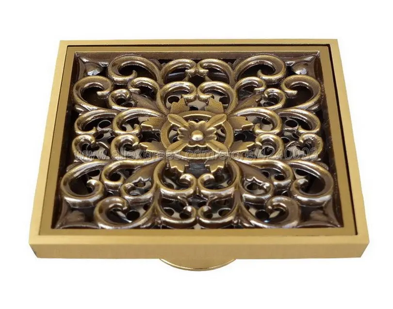 Античная бронзовая латунная напольная стока художественный цветок резная