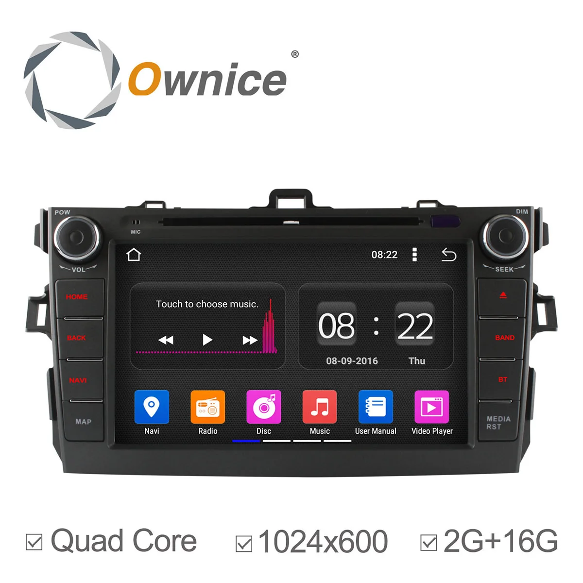 2G ram Android 5 1 четырехъядерный 1024*600 автомобильный DVD для 2007-2011 Toyota Corolla Кассетный