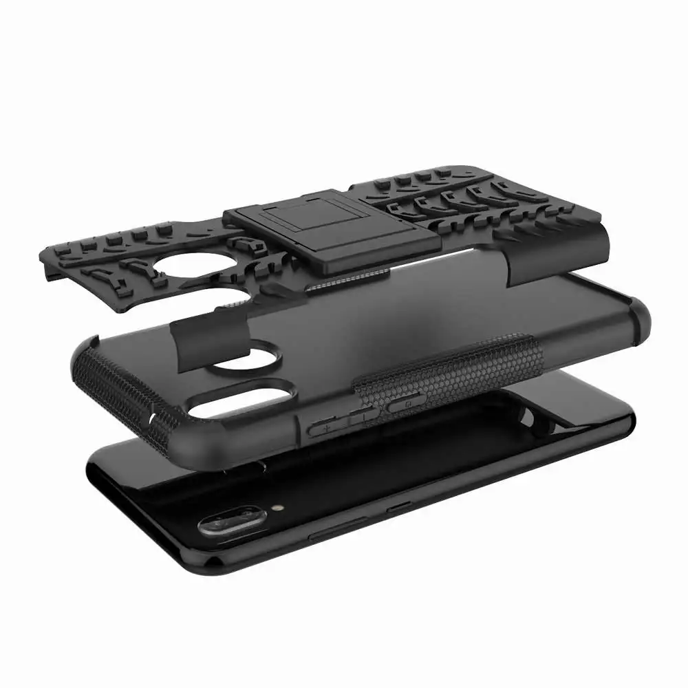 IDOOLS Case For Huawei P20 Lite Nova 3e Shockproof Hybrid TPU+PC Armor Back Cover Kickstand Cases mini 5.84 inch |