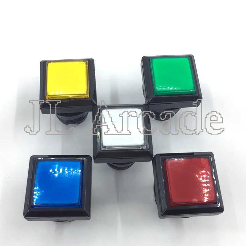 1 шт. 33 мм квадратная аркадная Кнопка Светодиодный световая кнопка с