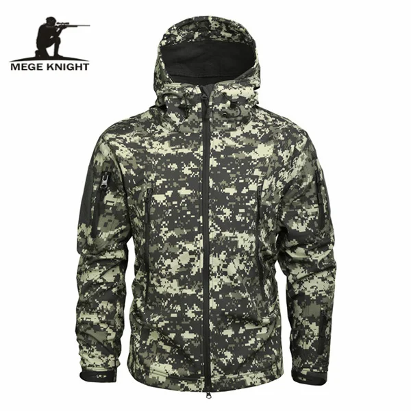Mege бренд питон Узор Камуфляж для мужчин Sharkskin Softshell осень толстовки куртка, военная одежда куртка тактические армейские пальто - Цвет: ACU
