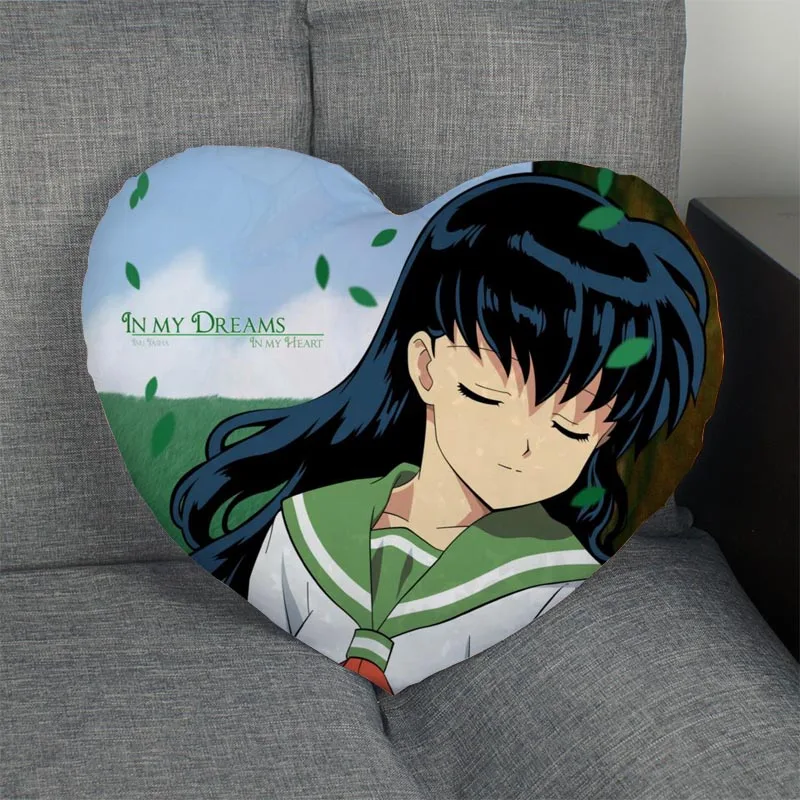 Новое поступление Заказная Наволочка на молнии крышка Inuyasha подушка в форме сердечка размер 41 х36 см, 47x42 см - Цвет: Pillowcase