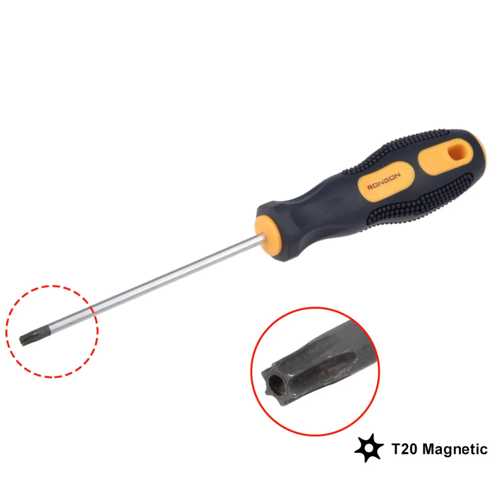 UXCELL 1 шт. Магнитная отвертка T20 Torx 100 мм/4 дюйма длинный хромированный вал для рукоделия 205 мм/8,07 дюйма