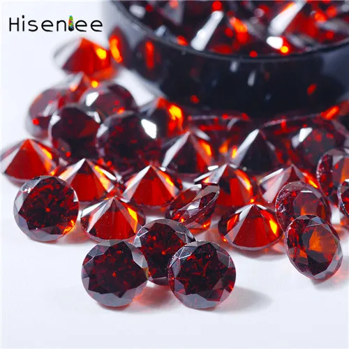 Pomegranate red Модный Круглый фианит 6 мм Стразы гранат красный 3D для дизайна ногтей дизайн ювелирных изделий 10 шт./лот - Цвет: Pomegranate red