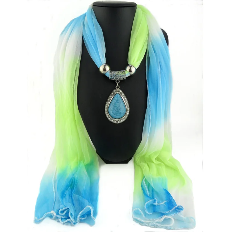 Шарф Ожерелье s для женщин 2017 шармы шарф Капля воды кулон колье ювелирные изделия