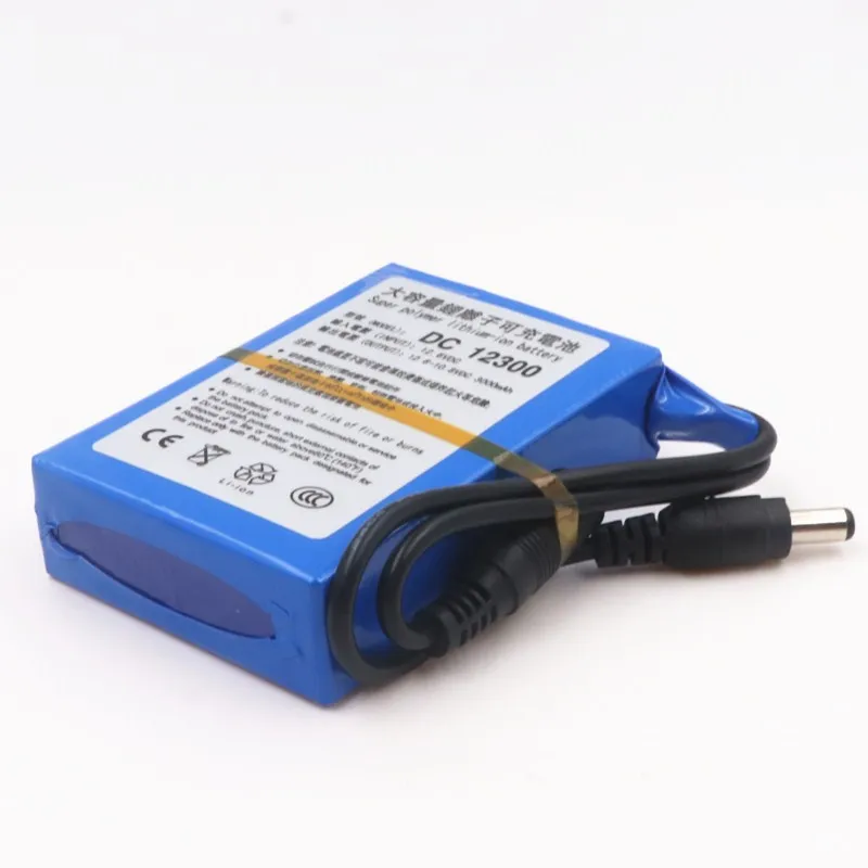 Высококачественный DC 12V 3000mAh литий-ионный Супер перезаряжаемый аккумулятор с вилкой для камеры видеонаблюдения батареи