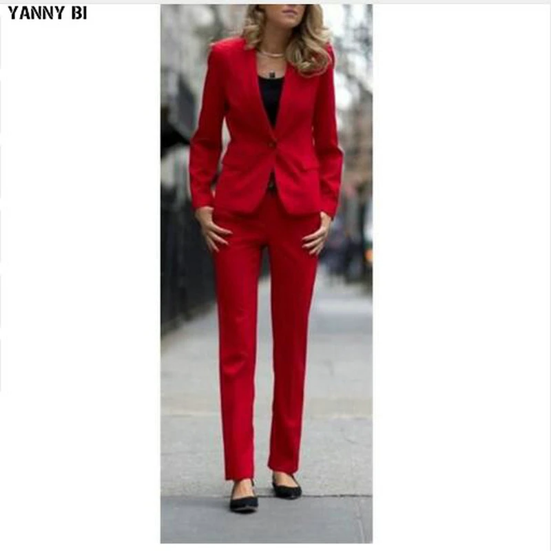 Модные женские костюмы красные деловые офисные смокинги индивидуальный пошив