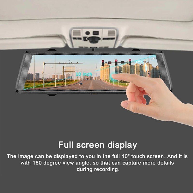 QUIDUX 10 &quotFull Mirror Touch автомобильный видеорегистратор с двумя линзами FHD 1080P 1:1