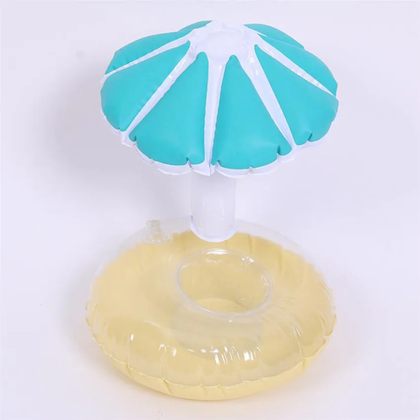Blue umbrella Гавайские Луау вечерние Фламинго/ананас/кокос пластиковые чашки для питья надувной бассейн поплавок держатель чашки летние пляжные вечерние принадлежности - Цвет: Blue umbrella