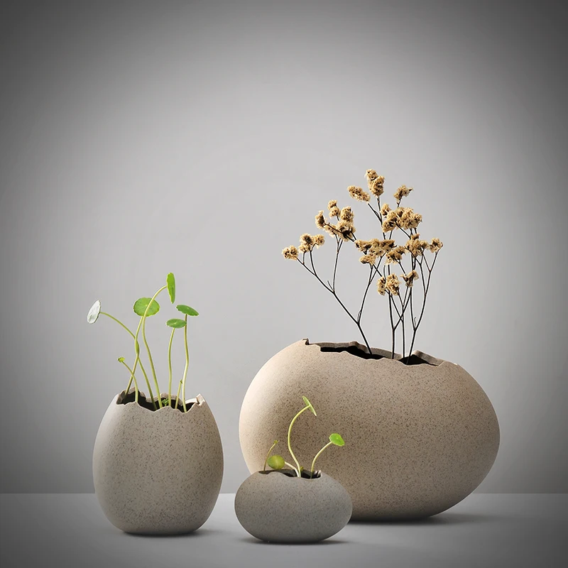 Мини имитация скорлупы дневного света ваза китайские ремесла фарфоровые Гидропонные вазы птичье гнездо