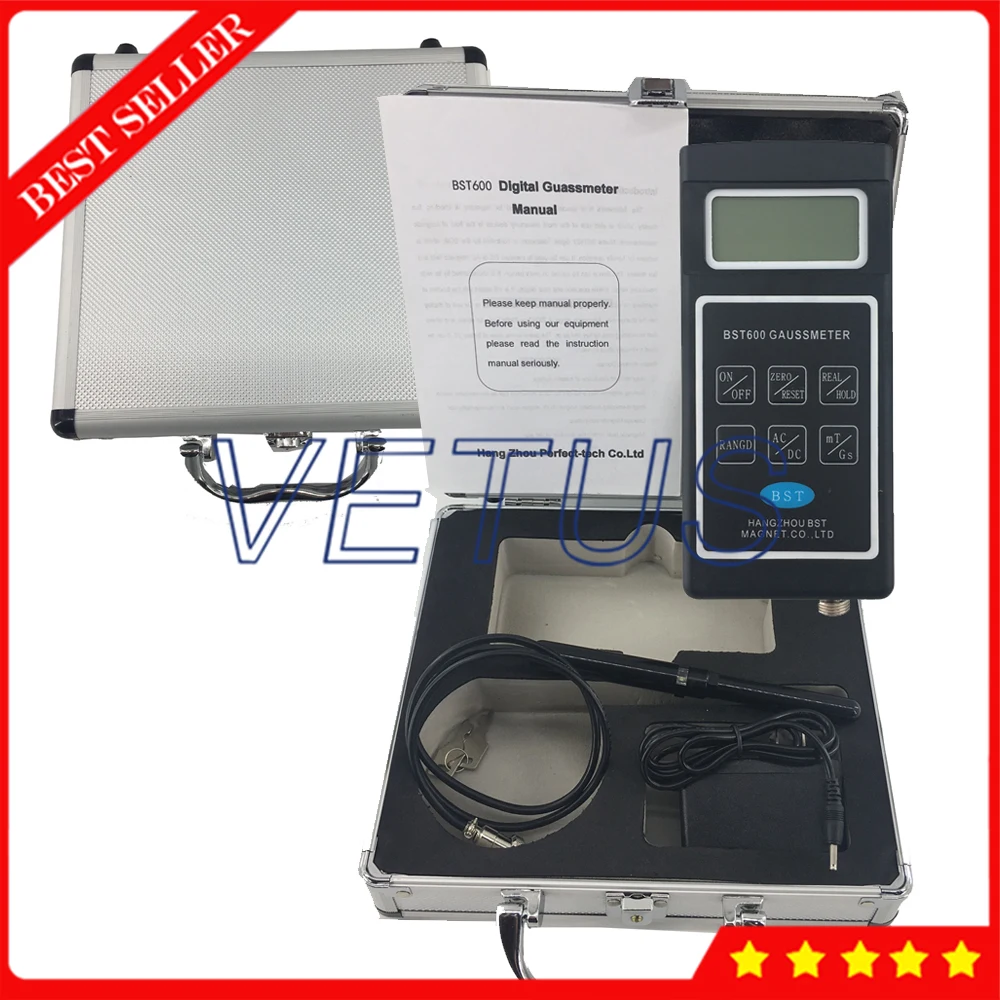 BST600 диапазон 0 ~ 200мт 2000мт цифровой Gaussmeter/Teslameter с измерением магнитного поля AC /