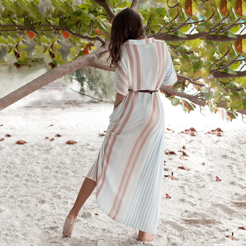 Пляжное платье туника парео Для женщин сокрытие купальник выход Саида de Praia Новый