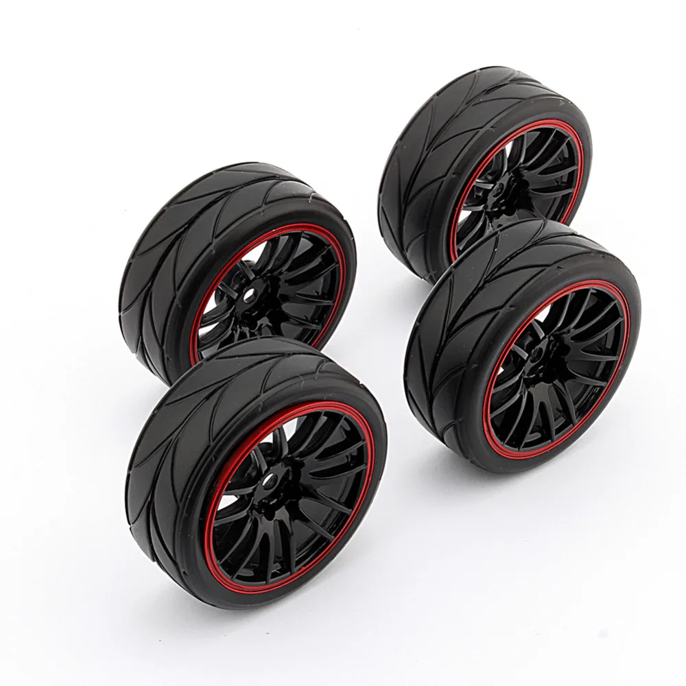 4 шт. 1 комплект резиновые RC гоночные шины для автомобиля на дороге обод колеса подходит для HSP HPI 9068-6081 1/10 диаметр 65 мм Высокое качество