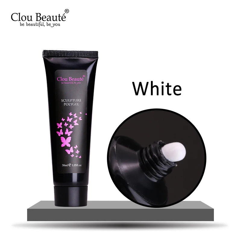Clou Beaute 30 мл Гель-лак для наращивания ногтей розовый, белый, прозрачный УФ-Гель-лак быстрое строительство гелевый гель французский дизайн ногтей - Цвет: CB-White