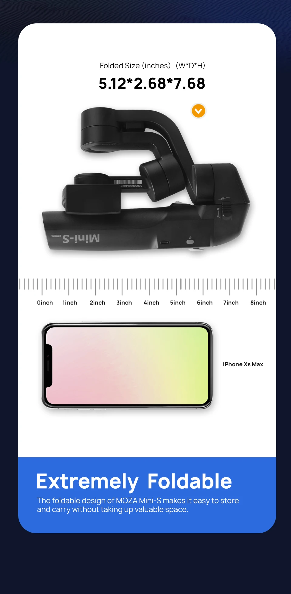 Складная MOZA Mini S 3-осевой ручной шарнирный стабилизатор для камеры для iPhone IOS/Android смартфон PK MINI MI Vimble 2 Osmo карман