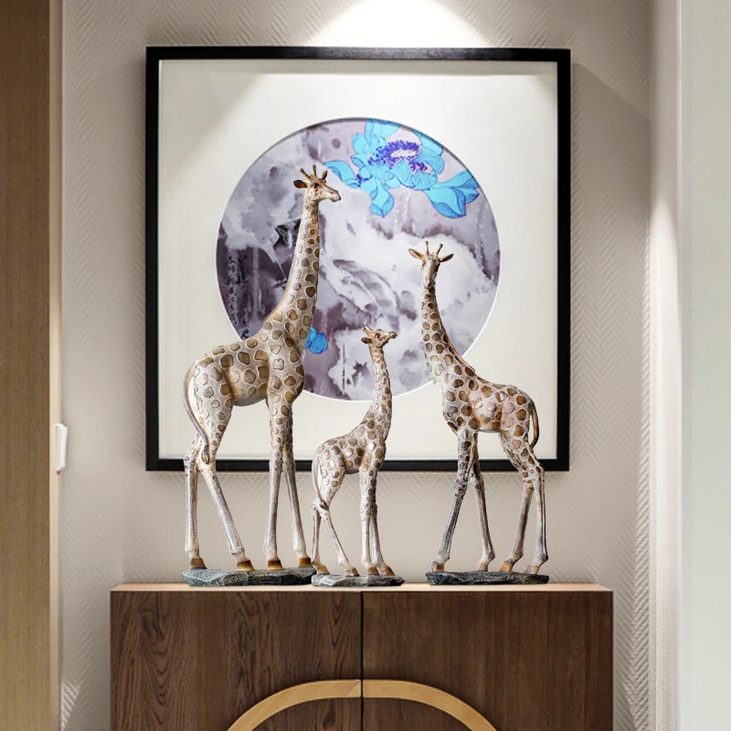Европейские аксессуары для дома украшение из смолы жирафа рабочего стола