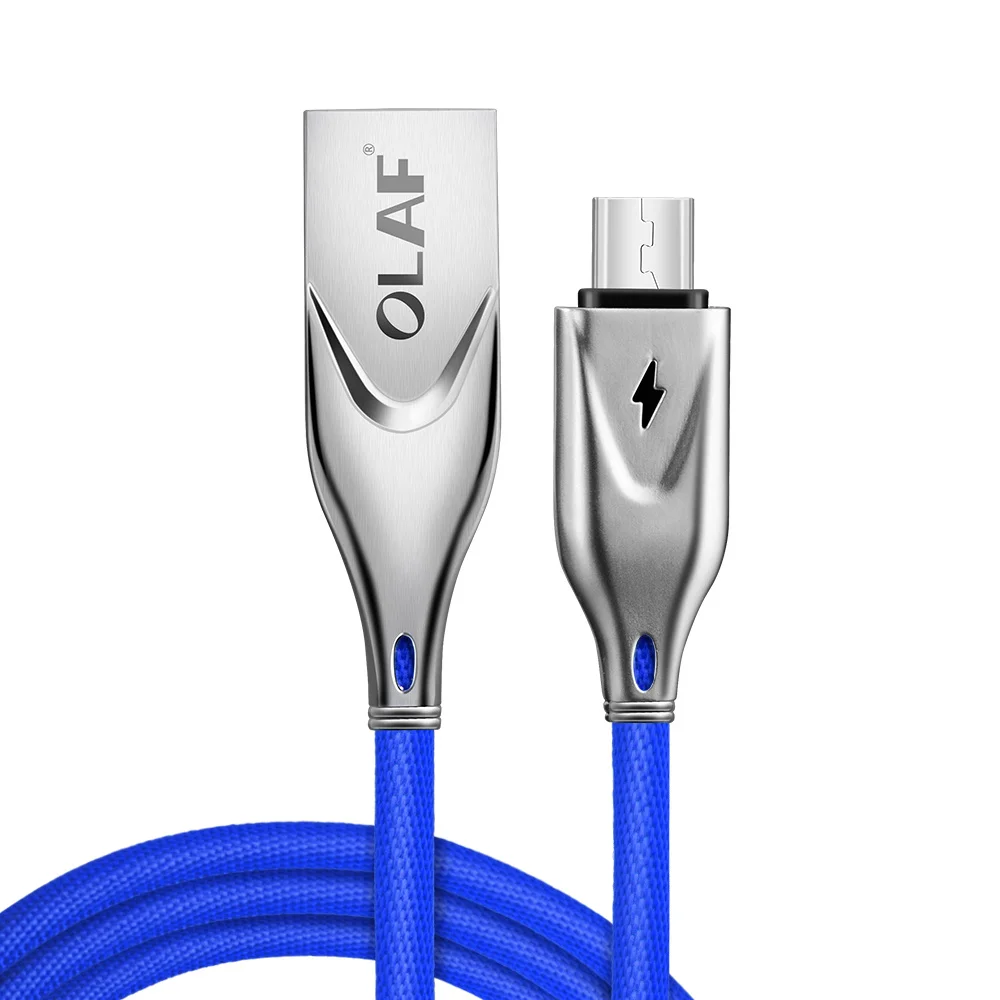 Олаф 1 2 м Micro USB кабель 2A быстрое зарядное устройство USB кабель для передачи данных мобильный телефон зарядный кабель для samsung Xiaomi huawei sony кабель для планшета - Цвет: blue