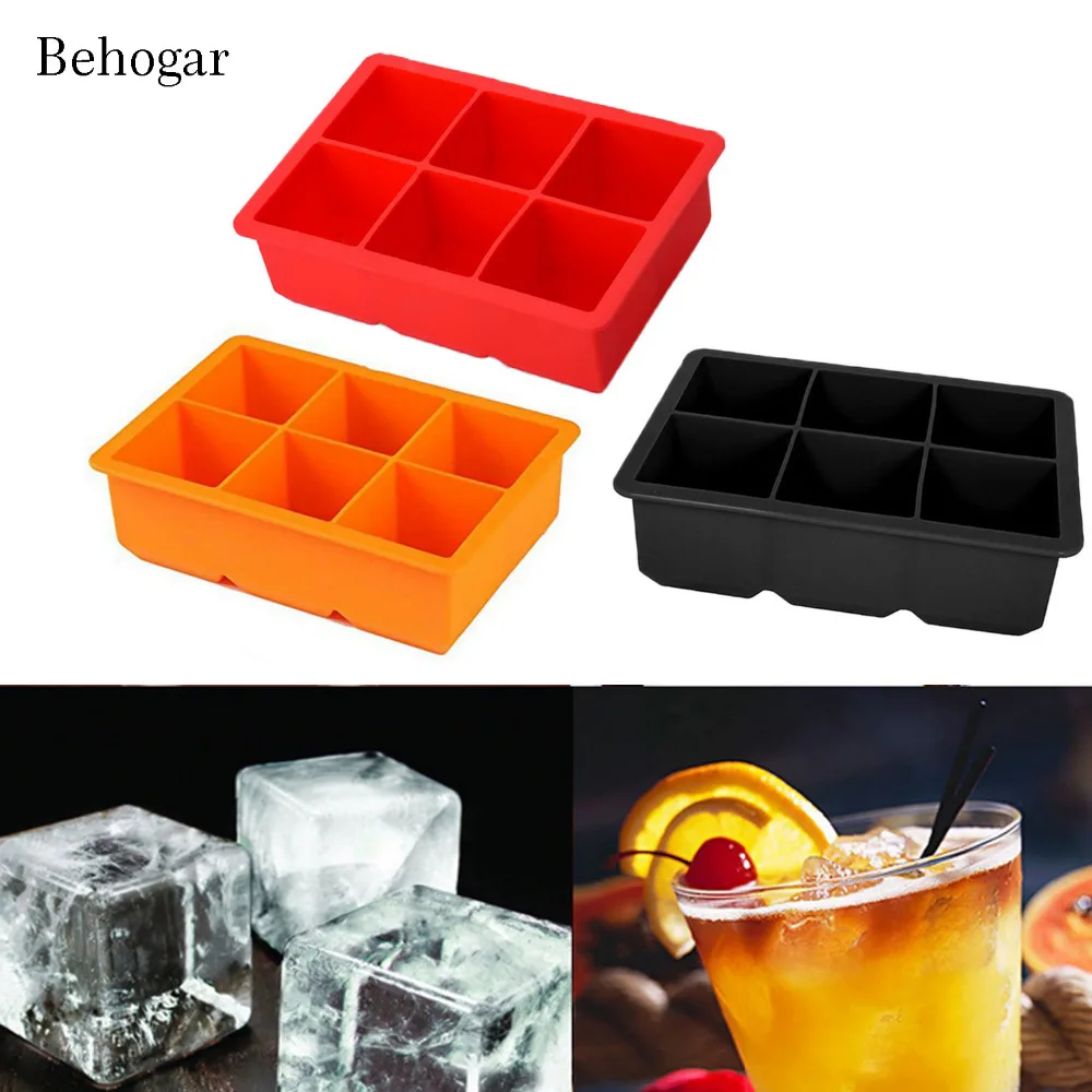 Behogar 6 слотов для карт силиконовый формователь кубиков льда прессформы Формы