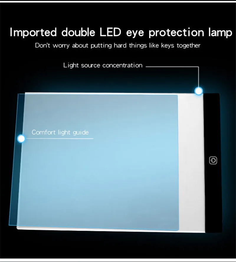 Dimmable A4 размер светодиодный светильник планшет алмазная живопись защита глаз яркая копировальная доска алмаз вышивка рисунок планшет