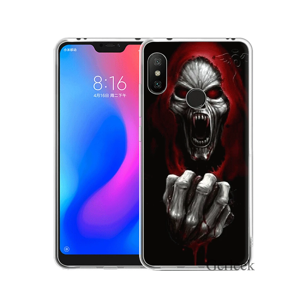 Phone Case for Xiaomi Redmi 4A 4X 5 5A 6 6A 7 7A 8A S2 GO K20 Pro Cover Death Skull Shell | Мобильные телефоны и