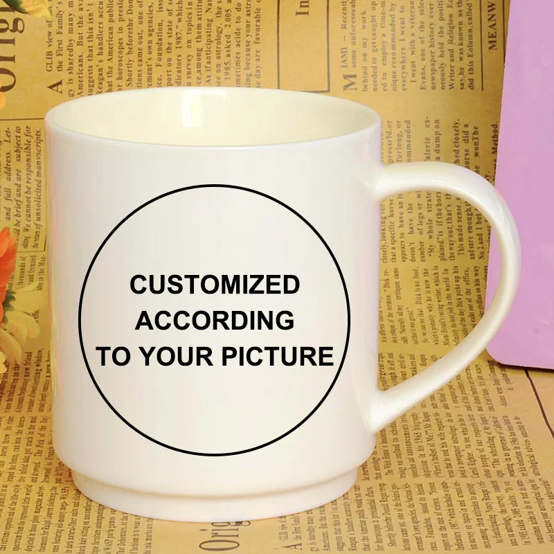 DIY Фото кофе керамическая костяного фарфора кружка на заказ изображение Белый