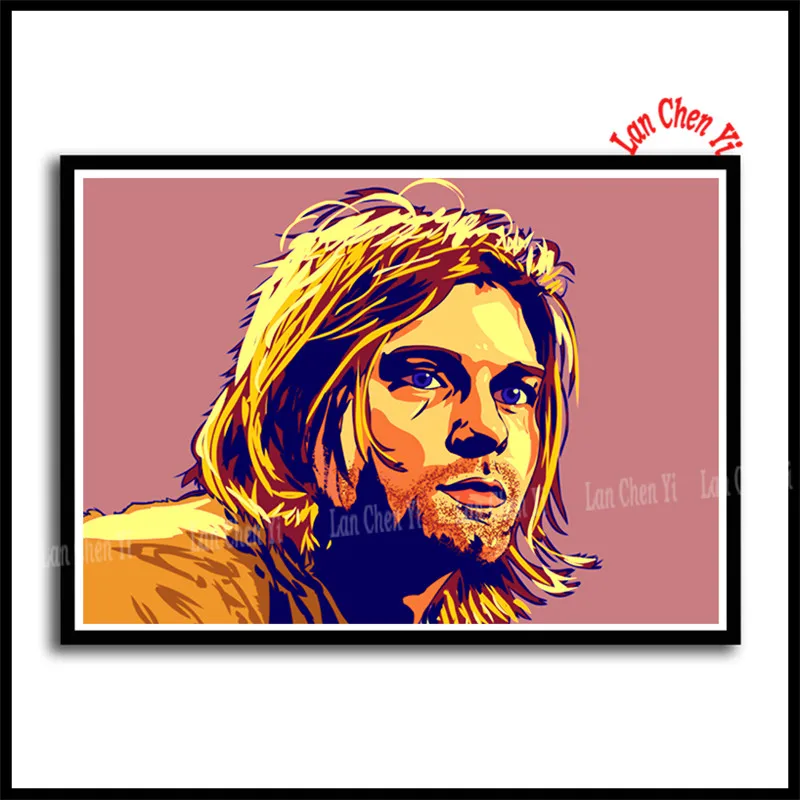Светло-серый Nirvana певец плакат Курт Кобейн рок-музыка белая бумага с покрытием плакаты живопись Бар настенная декоративная живопись певец плакат - Цвет: Светло-серый