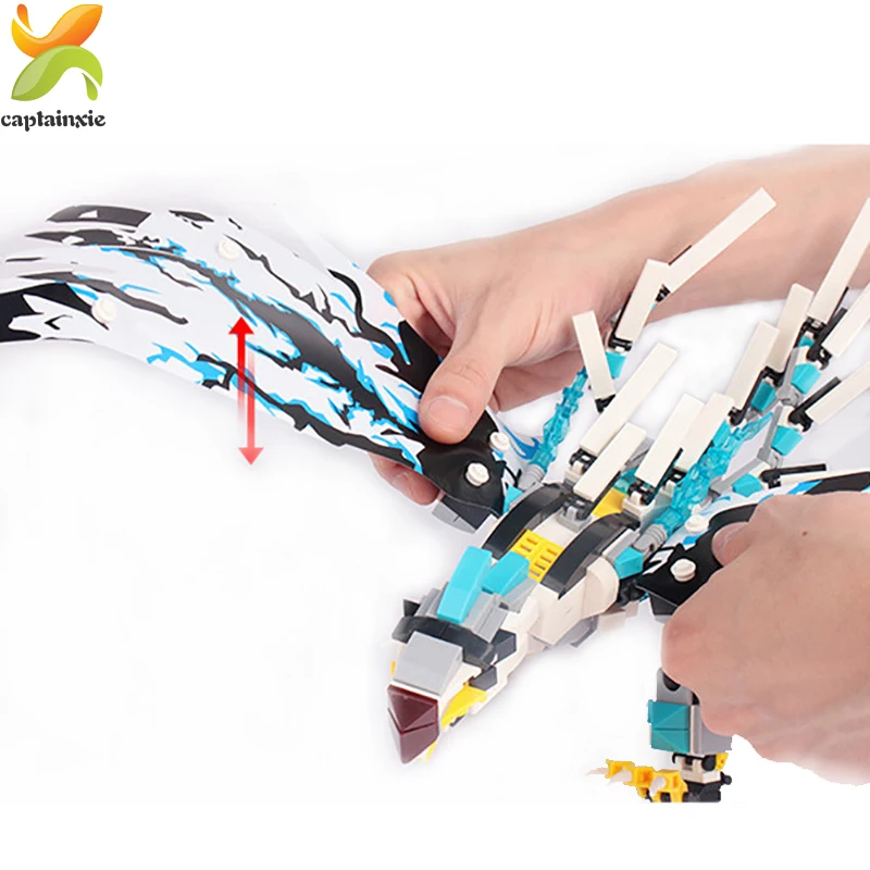 504 шт город ниндзя-Дракон рыцарь Орел летающие строительные блоки DIY Собранные