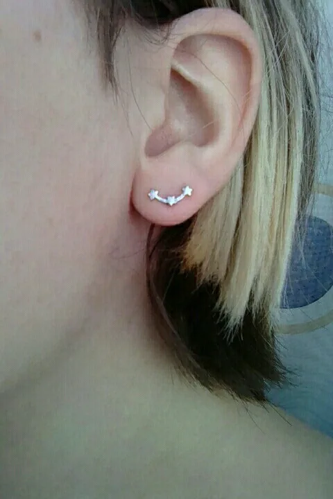 Mestilo Мода дизайн цвета: золотистый серебристый Симпатичные три крошечные звезды