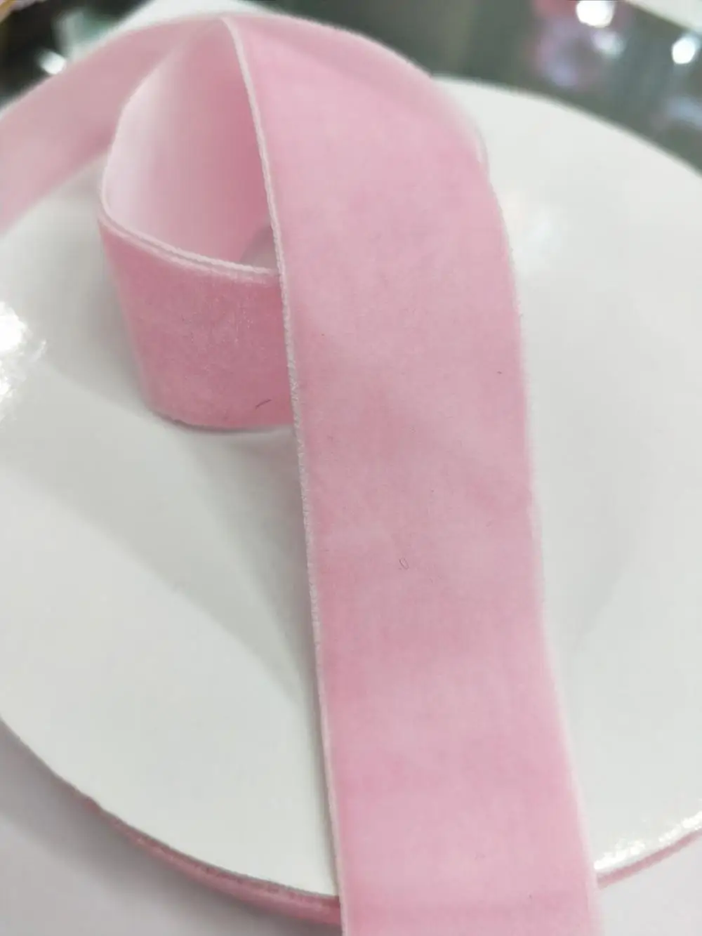 pink 5 ярдов 12 мм бархатная лента повязка на голову зажимы бант свадебное украшение - Цвет: pink