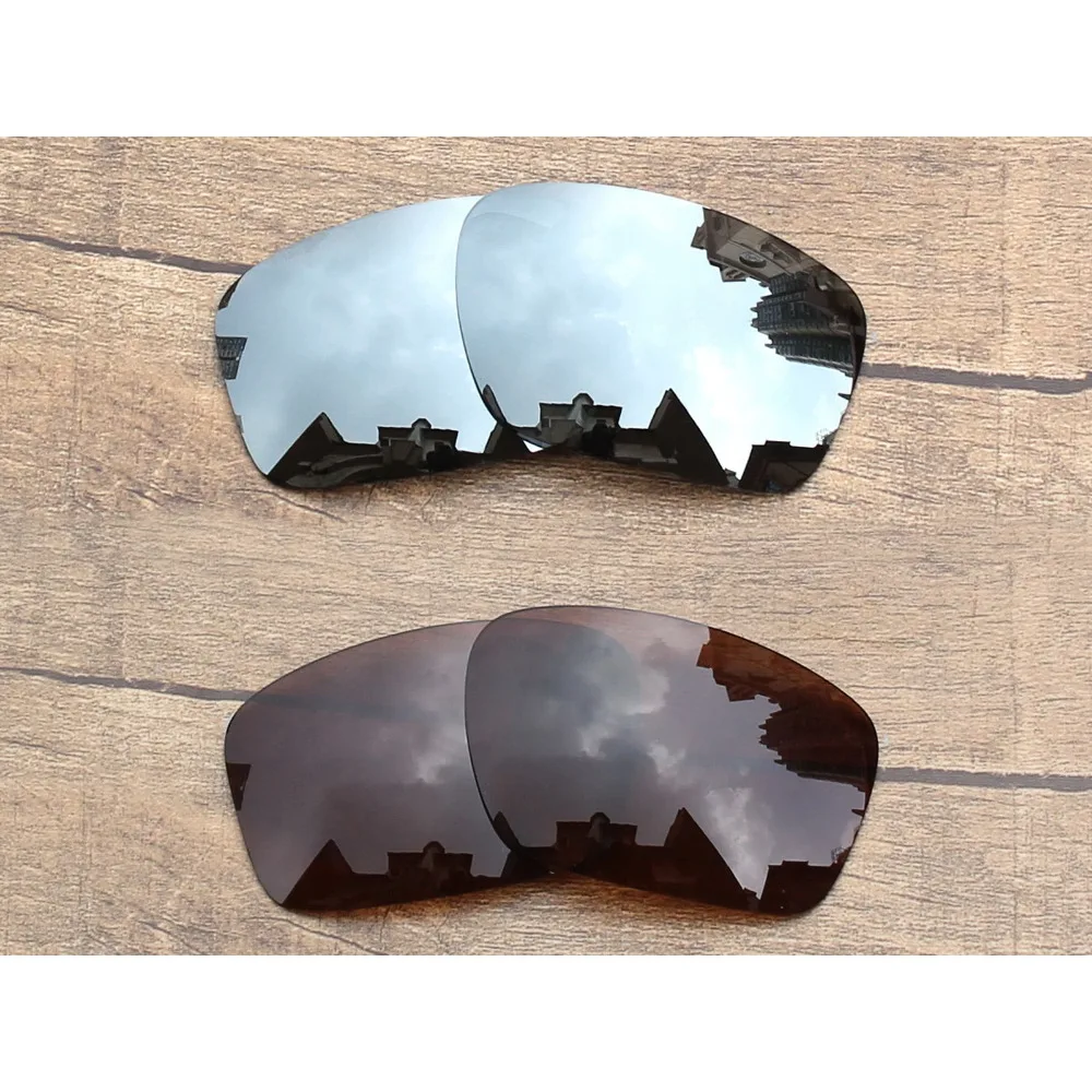 

Vonxyz 2 Pairs Chrome Mirror & Bronze Brown Polycarbonate Replacement Lenses for-Oakley Scalpel Frame