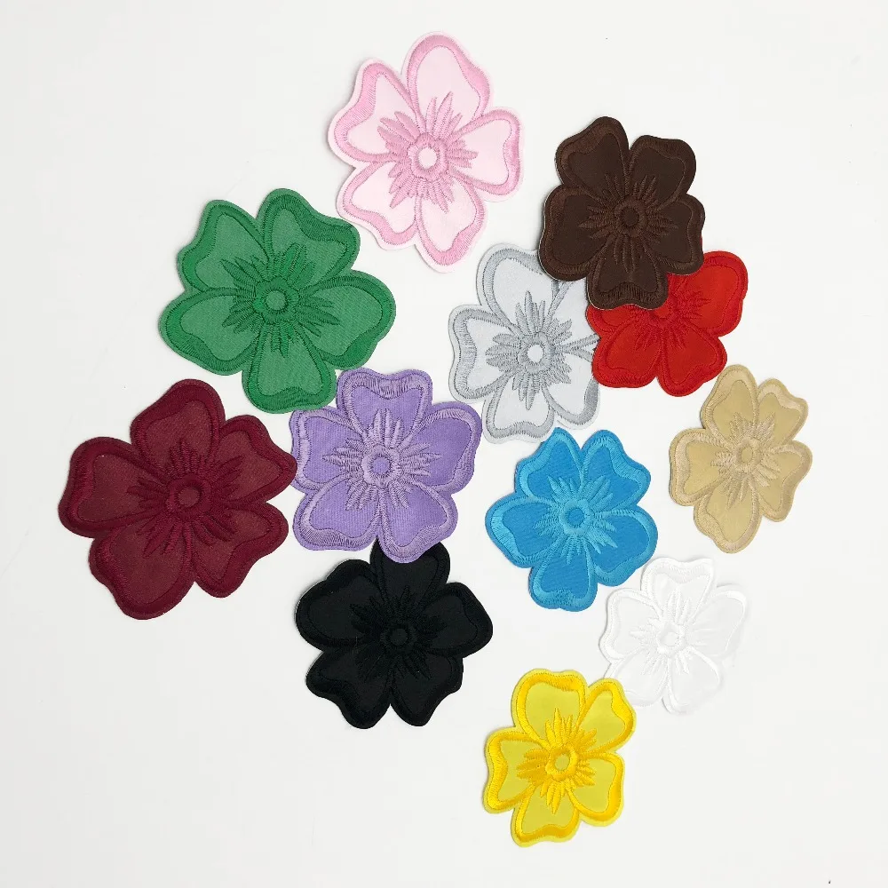 Вышитая роза 24 шт. нашивка с утюгом сумка для одежды тканевая аппликация