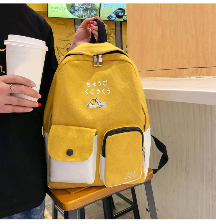 Аниме Gudetama ленивое яйцо холст рюкзак модные школьные рюкзаки Mochila большой емкости рюкзак ранец