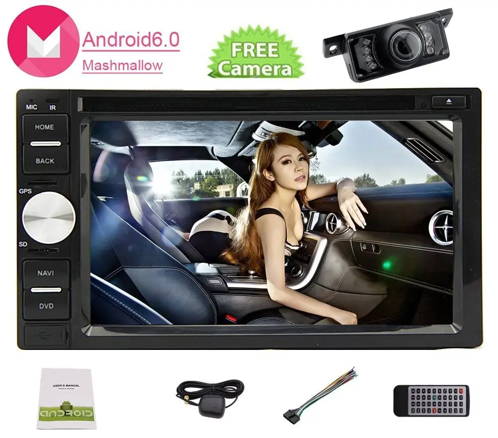 Android6.0 автомобильный стерео в тире 2Din dvd Головной блок GPS навигатор 3D карта с