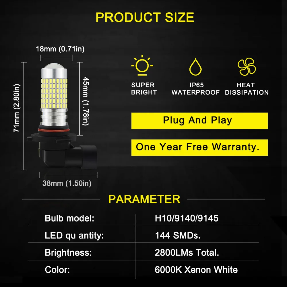 PSX24W светодиодные противотуманные фары H11 H8 H10 H16 9005 HB3 9006 HB4 ДХО лампы 144 LED синий