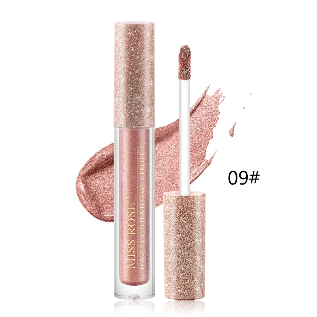 MISS ROSE тени для век Профессиональные Жидкие Металлические Блестящие дымчатые
