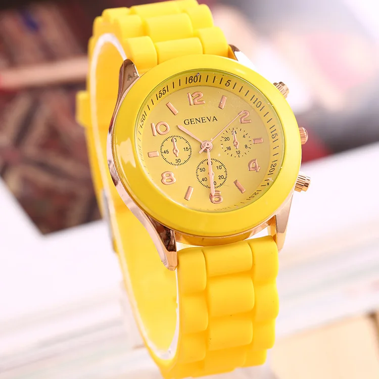 Силикон часы женева Simple и общий студент пары кварцевый Relogio Feminino Relojes наручные |