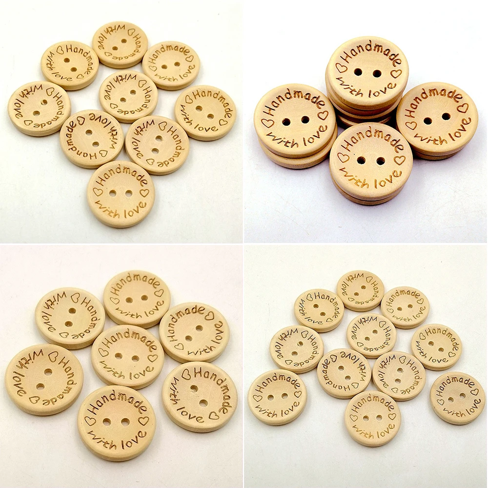 100 шт./упак. лазерная гравировка &quotлюбовь&quot ручной работы Швейные деревянная