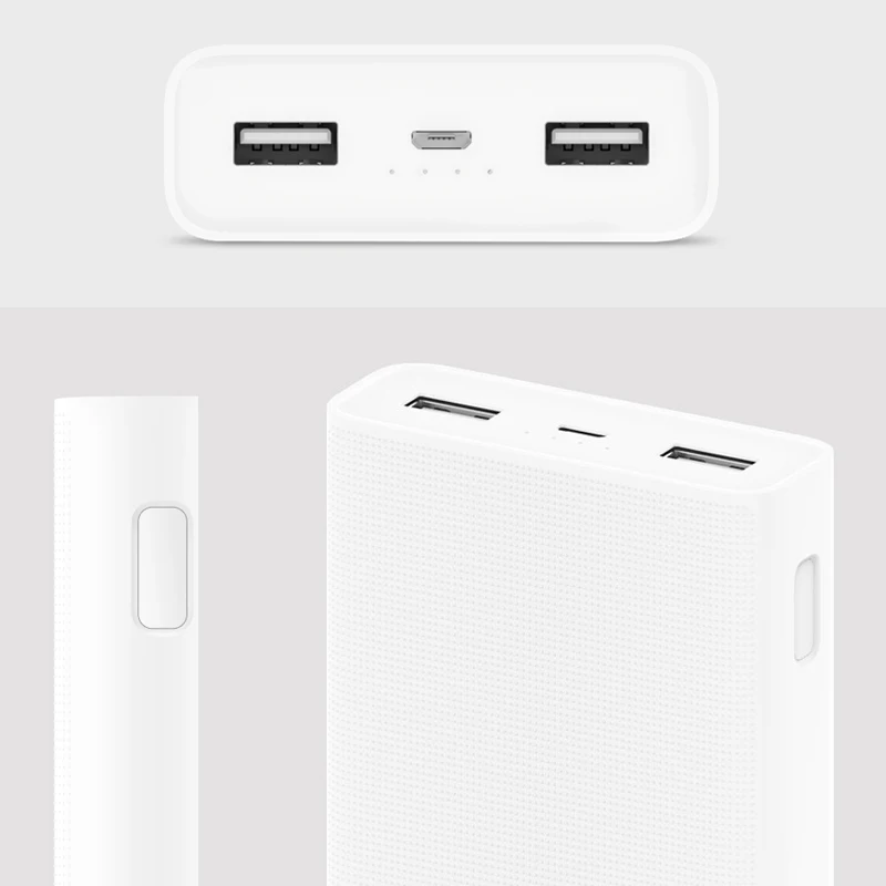 Xiaomi Power Bank 20000 мА/ч 2C портативное зарядное устройство Поддержка QC3.0 Dual USB мА/ч.