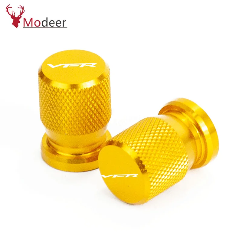 Gold Для HONDA VFR750 VFR800 VFR 800 F VFR800F аксессуары для мотоциклов колпачки для колесных шин с ЧПУ алюминиевые воздухонепроницаемые крышки - Цвет: Gold