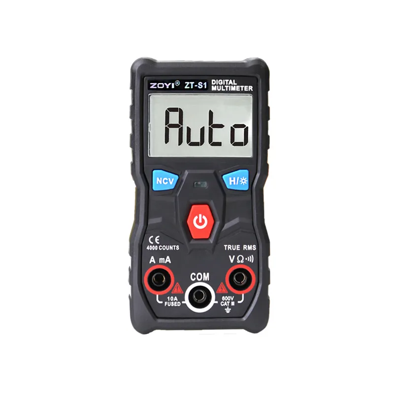 ZT-S1Black Производитель ZOYI ZT-S1 4000 отсчетов True-RMS Кнопка Автоматический цифровой мультиметр AC DC напряжение тока ом метр - Цвет: ZT-S1Black