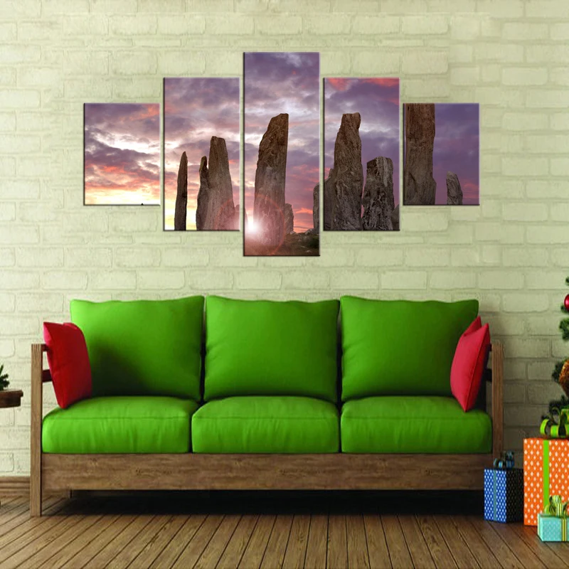 Современная Картина на холсте с изображением гор и рек 5 шт.| |