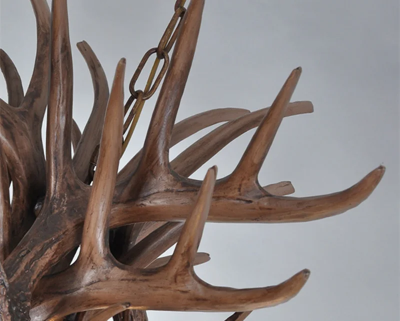 Американский кантри рога подвесные светильники Гостиная Ресторан Бар Средиземноморский рога промышленный светильник Лофт смола олень Рог Hanglamp