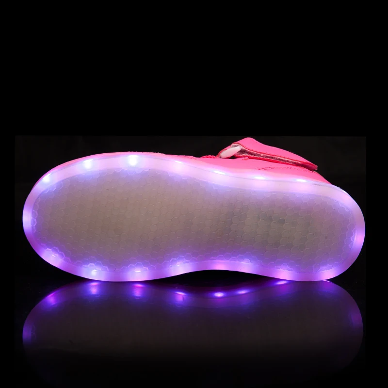 FS розовый детский светодиодный свет детская обувь сапоги зарядка через usb