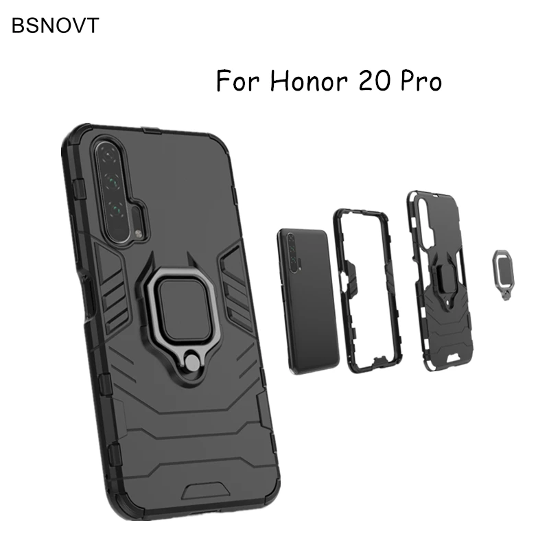 Чехол Honor 20 Pro противоударный чехол кольцо на палец магнитный держатель мягкий из