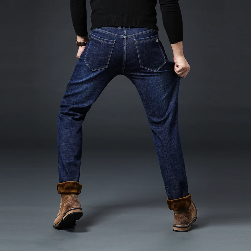 Зимние мужские комбинезоны джинсовые теплые синие черные брюки джинсы для