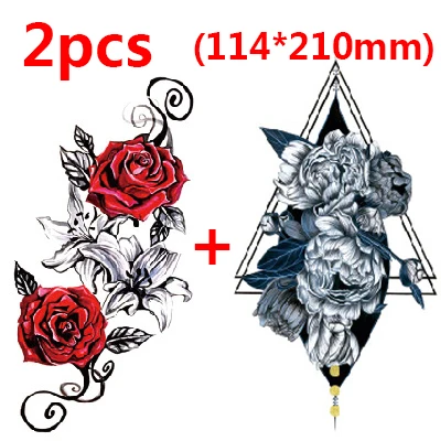 2pcs style 4 2 шт временная татуировка наклейка s водонепроницаемый переводная наклейка для тела рука цветок наклейка s браслет на талию металлик флэш-татуировки - Цвет: 2pcs style 4