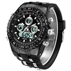 Мужские часы s, топ-бренд, роскошные черные резиновые кварцевые часы, мужские светодиодные повседневные военные цифровые спортивные наручные часы, мужские часы